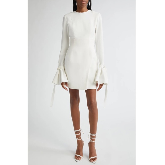 NEW ISRAELLA KOBLA White ZOLA Back Cutout LONG SLEEV Cocktail MINI DRESS 10 - Picture 15 of 16
